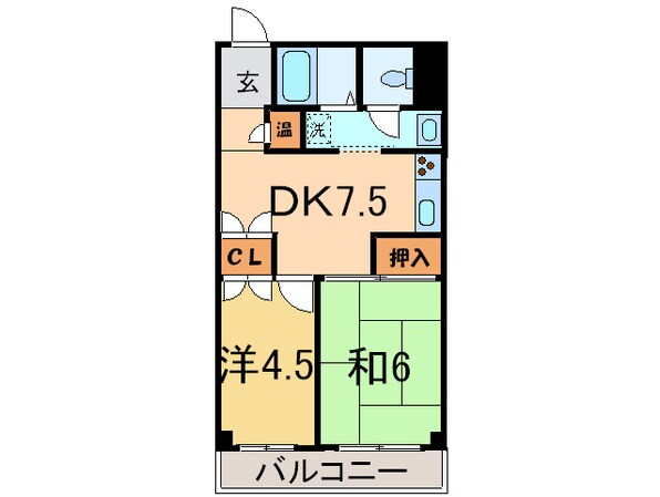 ビュ－ハイム上池台　６０５の物件間取画像